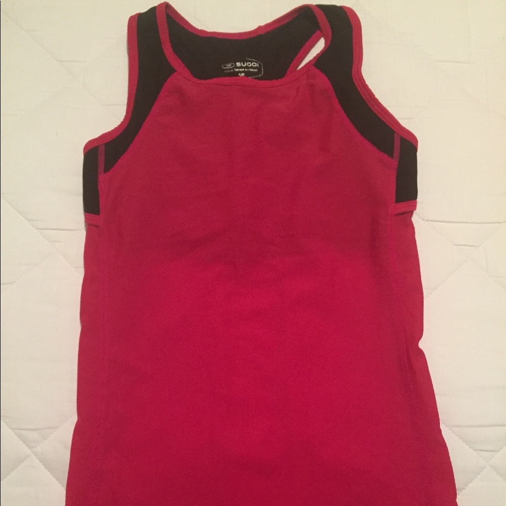 Small Sugoi pink cycling/workout racerback tank!